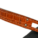エルメス HERMES バーキン25 □H刻印 ブラック/オレンジ シルバー金具 ニロティカス レディース ハンドバッグ
