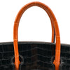 エルメス HERMES バーキン25 □H刻印 ブラック/オレンジ シルバー金具 ニロティカス レディース ハンドバッグ