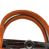 エルメス HERMES バーキン25 □H刻印 ブラック/オレンジ シルバー金具 ニロティカス レディース ハンドバッグ