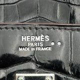 エルメス HERMES バーキン25 □H刻印 ブラック/オレンジ シルバー金具 ニロティカス レディース ハンドバッグ