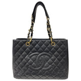 シャネル CHANEL GSTチェーントートバッグ A50995 ブラック/ゴールド金具 キャビア レディース トートバッグ