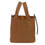 エルメス HERMES ピコタンロックPM G刻印 ブラウン/シルバー金具 トリヨン レディース ハンドバッグ