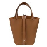 エルメス HERMES ピコタンロックPM G刻印 ブラウン/シルバー金具 トリヨン レディース ハンドバッグ