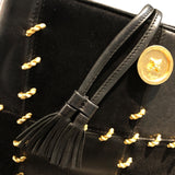 サルヴァトーレ・フェラガモ Salvatore Ferragamo パッチワーク ハンドバッグ 214766 ブラック レザー・スエード レディース ハンドバッグ