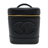 シャネル CHANEL ココマーク バニティバッグ A01998 59番台 ブラック ゴールド金具 キャビアスキン レディース ハンドバッグ