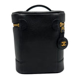 シャネル CHANEL ココマーク バニティバッグ A01998 59番台 ブラック ゴールド金具 キャビアスキン レディース ハンドバッグ