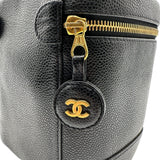 シャネル CHANEL ココマーク バニティバッグ A01998 59番台 ブラック ゴールド金具 キャビアスキン レディース ハンドバッグ