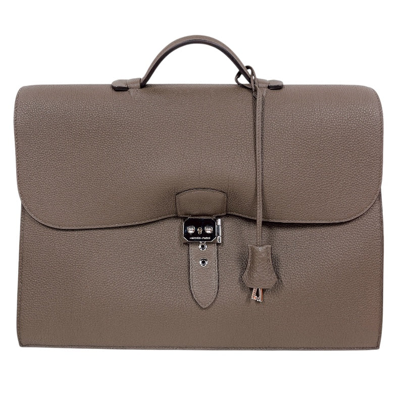 エルメス HERMES サックアデペッシュ2 38 T刻印　(2015年製) トープ　シルバー金具 トゴ メンズ ビジネスバッグ エルメス HERMES サックアデペッシュ2 38 T刻印 (2015年製) トープ