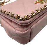 シャネル CHANEL マトラッセ ミニフラップバッグ AS3467 ピンク ゴールド金具 キャビアスキン レディース ショルダーバッグ