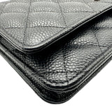 シャネル CHANEL マトラッセチェーンウォレット AP0250 28番台 ブラック シルバー金具 キャビアスキン レディース ショルダーバッグ