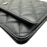 シャネル CHANEL マトラッセチェーンウォレット AP0250 28番台 ブラック シルバー金具 キャビアスキン レディース ショルダーバッグ