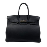 エルメス HERMES バーキン35 B刻印 ブラック シルバー金具 トゴ メンズ ハンドバッグ