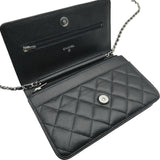 シャネル CHANEL ミニマトラッセ チェーンウォレット AP0250 ブラック シルバー金具 キャビアスキン レディース ショルダーバッグ