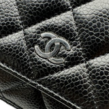 シャネル CHANEL ミニマトラッセ チェーンウォレット AP0250 ブラック シルバー金具 キャビアスキン レディース ショルダーバッグ