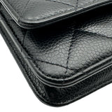 シャネル CHANEL ミニマトラッセ チェーンウォレット AP0250 ブラック シルバー金具 キャビアスキン レディース ショルダーバッグ