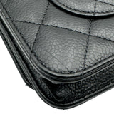 シャネル CHANEL ミニマトラッセ チェーンウォレット AP0250 ブラック シルバー金具 キャビアスキン レディース ショルダーバッグ