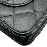 シャネル CHANEL ミニマトラッセ チェーンウォレット AP0250 ブラック シルバー金具 キャビアスキン レディース ショルダーバッグ