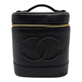 シャネル CHANEL ココマーク バニティバッグ A01998 4番台 ブラック ゴールド金具 レディース ハンドバッグ