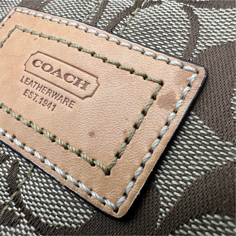 コーチ COACH シグネチャーアクセサリーポーチ ベージュ キャンバス