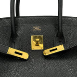 エルメス HERMES バーキン35 □B刻印 ブラック/ゴールド金具 アルデンヌ レディース ハンドバッグ