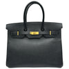 エルメス HERMES バーキン35 □B刻印 ブラック/ゴールド金具 アルデンヌ レディース ハンドバッグ