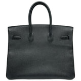 エルメス HERMES バーキン35 □B刻印 ブラック/ゴールド金具 アルデンヌ レディース ハンドバッグ