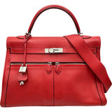 エルメス HERMES ケリーラキ35 □Q刻印 ヴァーミリオン シルバー金具 スイフト レディース ショルダーバッグ