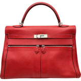 エルメス HERMES ケリーラキ35 □Q刻印 ヴァーミリオン シルバー金具 スイフト レディース ショルダーバッグ