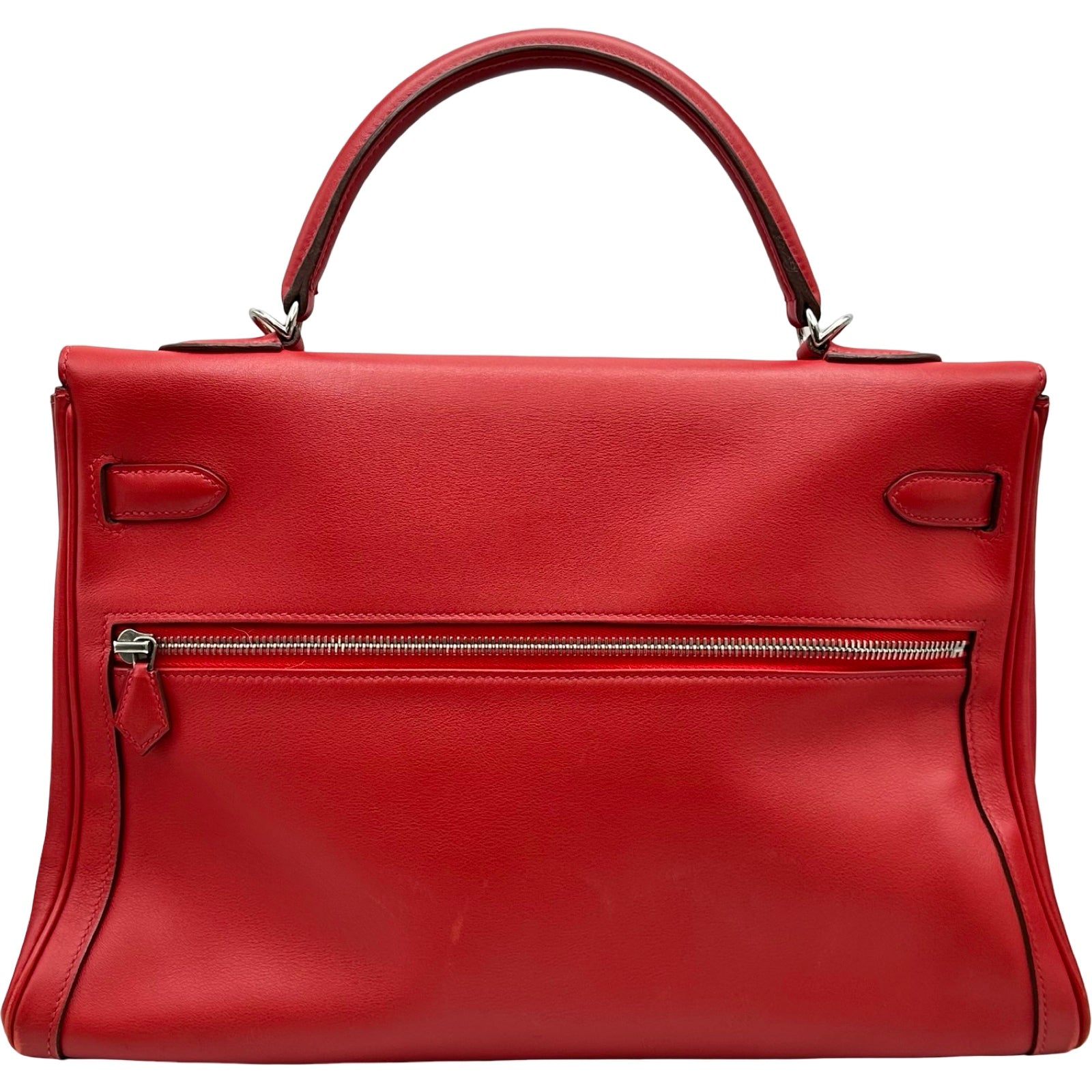 エルメス　サイズ表記「35」22.5センチ程度　赤　ハラコ　ミュール エルメス HERMES ケリーラキ35 □Q刻印 ヴァーミリオン シルバー金具