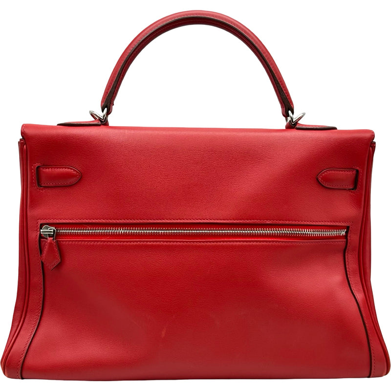 エルメス HERMES ケリーラキ35 □Q刻印 ヴァーミリオン シルバー金具