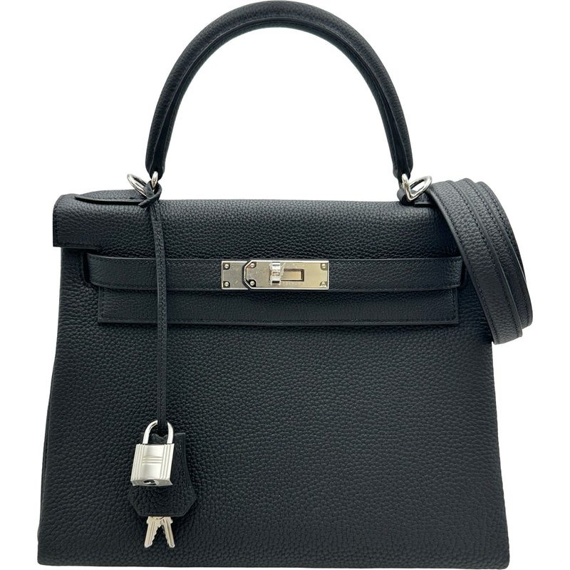エルメス HERMES ケリー28 内縫い G刻印 ブラック シルバー金具 トゴ