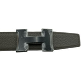 エルメス HERMES Hベルト 95cm U刻印 エタン/ブラック/ブラック金具 トリヨン/ボックスカーフ メンズ ベルト