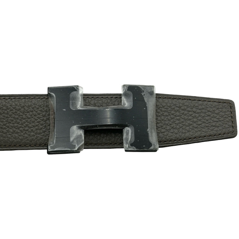 エルメス HERMES Hベルト 95cm U刻印 エタン/ブラック/ブラック金具