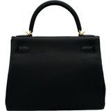 エルメス HERMES ケリー28 内縫い Y刻印 ブラック ゴールド金具 トゴ レディース ショルダーバッグ