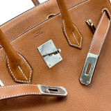 エルメス HERMES バーキン30 C刻印 ゴールド/シルバー金具 フォーブ レディース ハンドバッグ