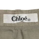 クロエ Chloe リネン混スラックスパンツ ベージュ リネン レディース パンツ