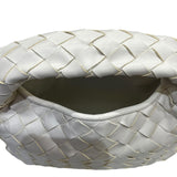 ボッテガ・ヴェネタ BOTTEGA VENETA ミニホップ 777586 ホワイト イントレチャートレザー レディース ショルダーバッグ