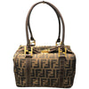 フェンディ FENDI ズッカハンドバック ブラウン ナイロンキャンパス レディース ハンドバッグ