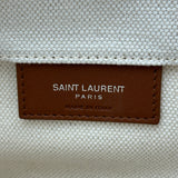サンローラン SAINT LAURENT リブゴーシュ バケットバッグ 669299 アイボリー/ブラウン キャンバス レディース ショルダーバッグ