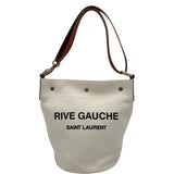 サンローラン SAINT LAURENT リブゴーシュ バケットバッグ 669299 アイボリー/ブラウン キャンバス レディース ショルダーバッグ