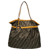 フェンディ FENDI ズッカ トートバッグ 8BH203 ブラウン ナイロン/パテット レディース トートバッグ