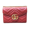 グッチ GUCCI GGマーモント チェーンウォレット 474575 レット ゴールド金具 レザー レディース ウォレットチェーン