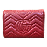 グッチ GUCCI GGマーモント チェーンウォレット 474575 レット ゴールド金具 レザー レディース ウォレットチェーン