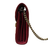 グッチ GUCCI GGマーモント チェーンウォレット 474575 レット ゴールド金具 レザー レディース ウォレットチェーン