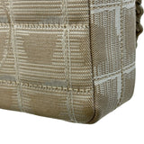 シャネル CHANEL ニュートラベルライン チェーンバッグ A15285 6番台 ベージュ シルバー金具 ナイロンジャガード レディース ショルダーバッグ