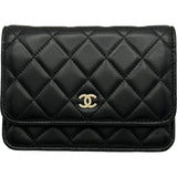 シャネル CHANEL マトラッセミニチェーンウォレット AP1649 31番台 ブラック ラムスキン レディース ウォレットチェーン