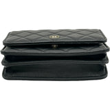 シャネル CHANEL マトラッセミニチェーンウォレット AP1649 31番台 ブラック ラムスキン レディース ウォレットチェーン