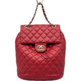 シャネル CHANEL マトラッセバッグパック A91121 23番台 レッド/ゴールド金具 ラムスキン レディース リュック・デイパック