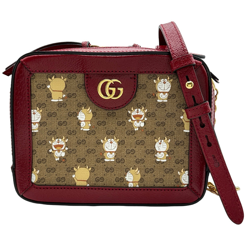 はーちゃんGUCCI ドラえもん コラボ ショルダーバッグ グッチ GUCCI GGマーモントショルダー ドラえもんコラボ 655596 レッド