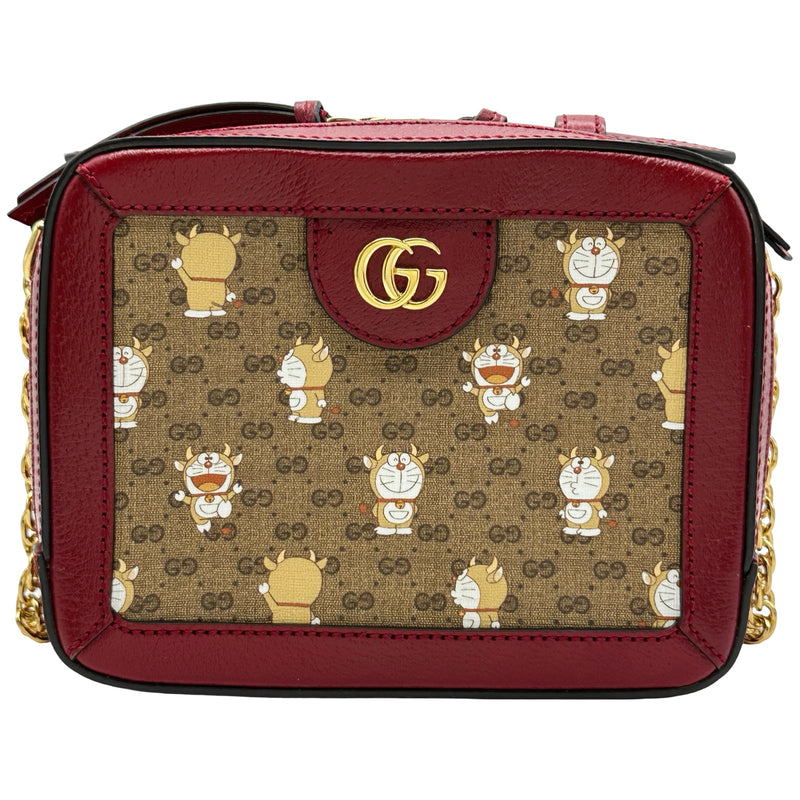 N2300 新同!! グッチ ドラえもんコラボ マイクロGG ボディバッグ グッチ GUCCI GGマーモントショルダー ドラえもんコラボ 655596 レッド